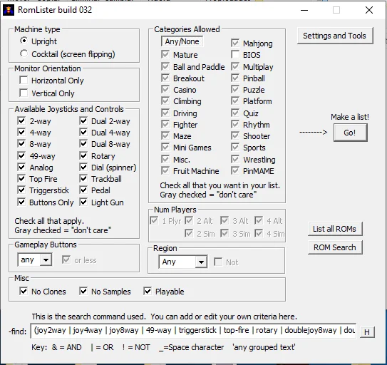 Romlister filtros