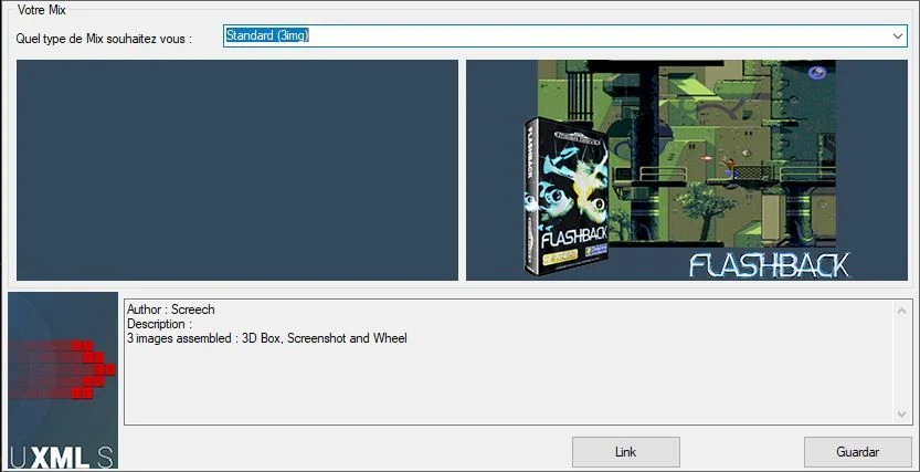Composición de captura caja y logo en Universal XML Scraper