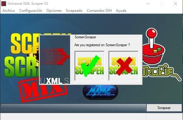 Configuración de ScreenScraper en Universal XML Scraper