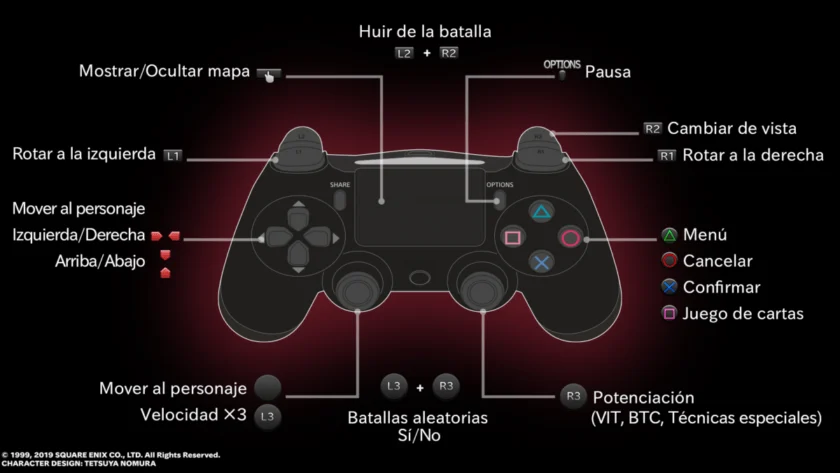 Controles FF VIII Remastered impresiones