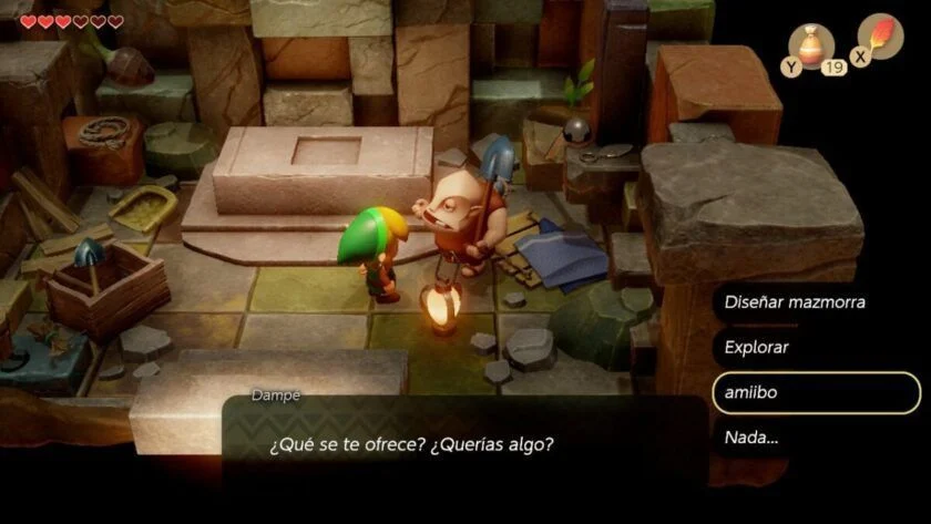 diseñar mazmorras dampé choza link's awakening