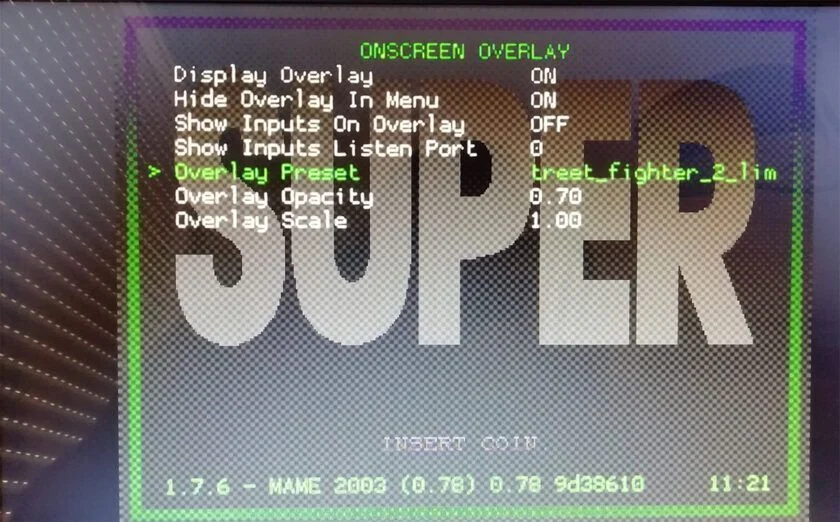Onscreen OVerlay Config bezels retropie