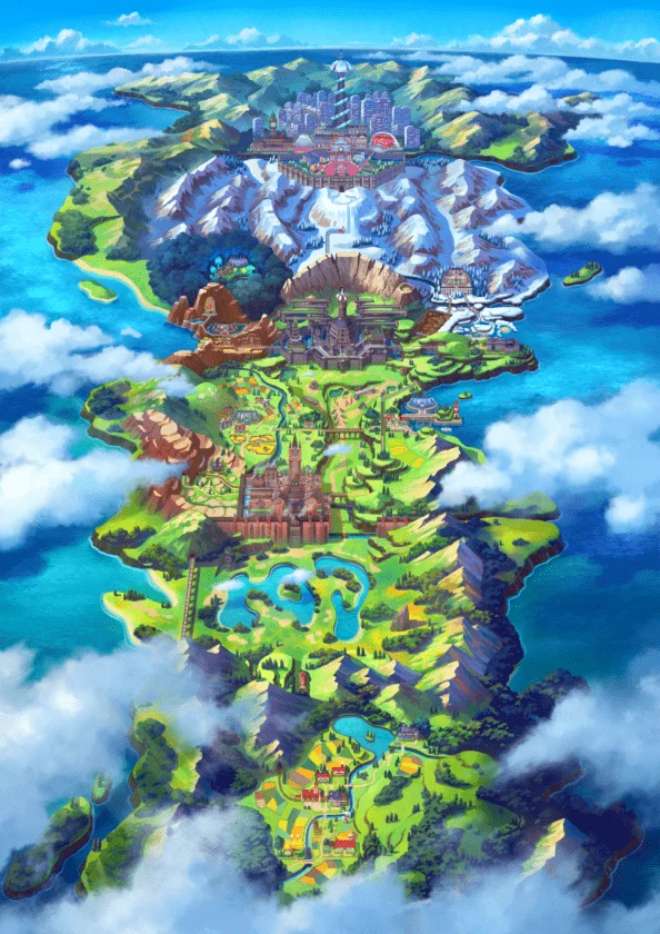 Galar reino unido pokémon espada y escudo