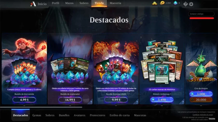 canjear código en MTG