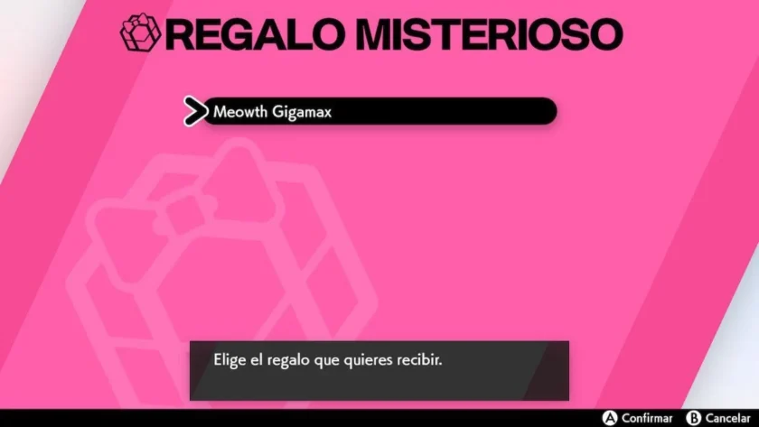regalo misterioso meoth gigamax pokémon espada y escudo