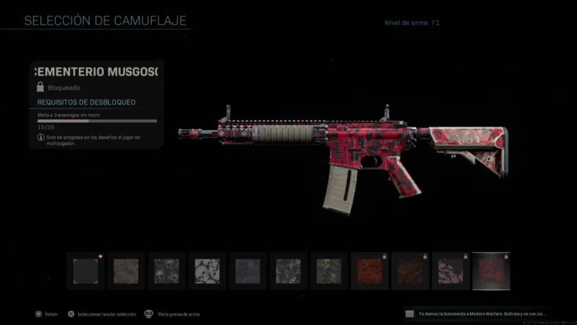 Desafíos del camuflaje Calaveras en Modern Warfare
