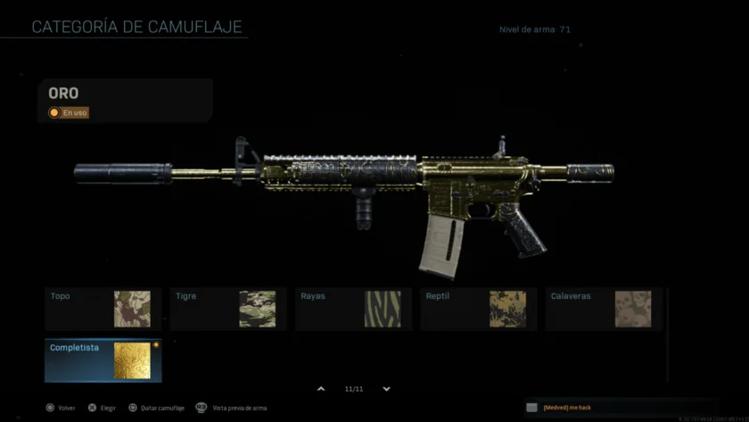 Camuflaje Oro desbloqueado en Modern Warfare 2019