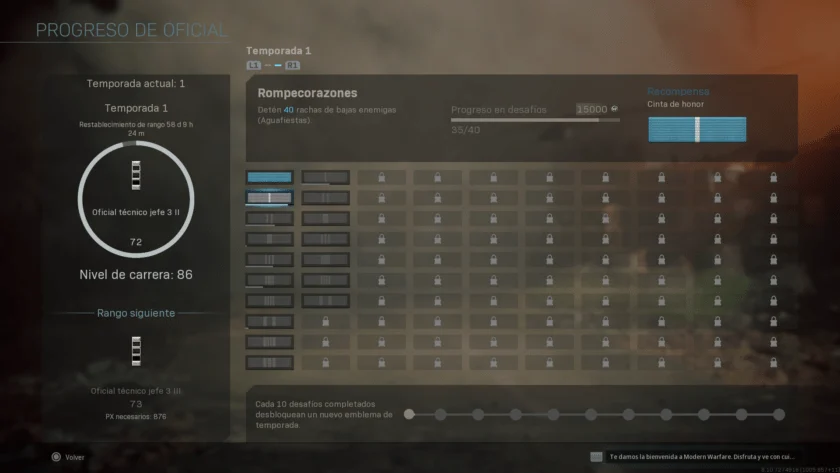 desafios de temporada modern warfare