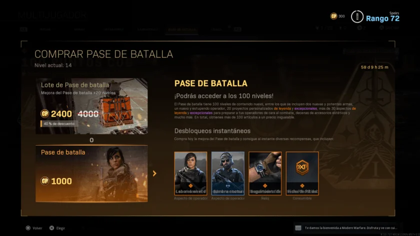 comprar pase de batalla modern warfare