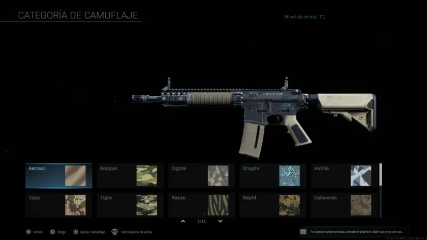 Ramas de camuflaje de las armas de Modern Warfare 2019