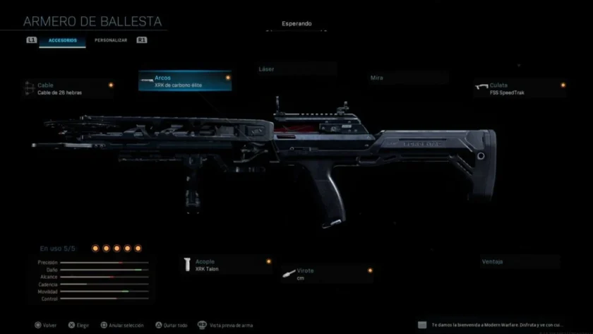 mejoras disponibles ballesta modern warfare