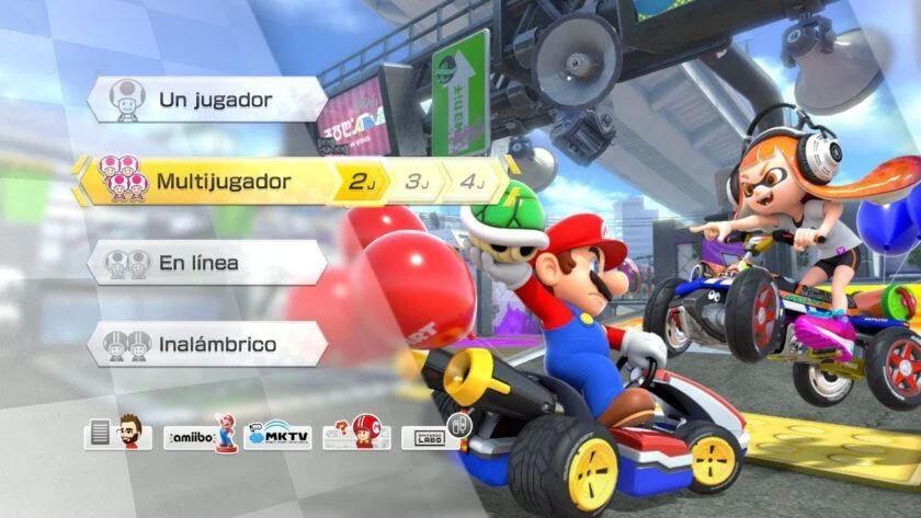 Multijugador para dos jugadores en Mario Kart 8 Deluxe