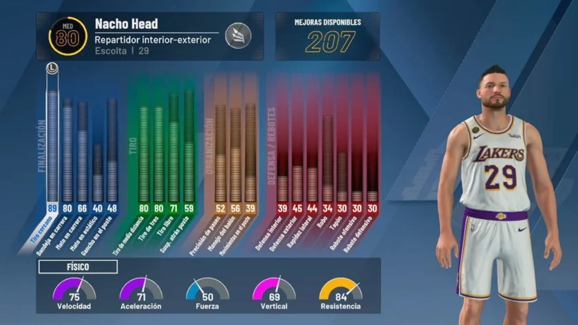 Atributos del jugador en NBA 2K20 Mi Carrera
