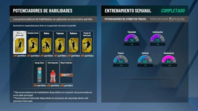 Potenciadores de atributos de NBA 2K20