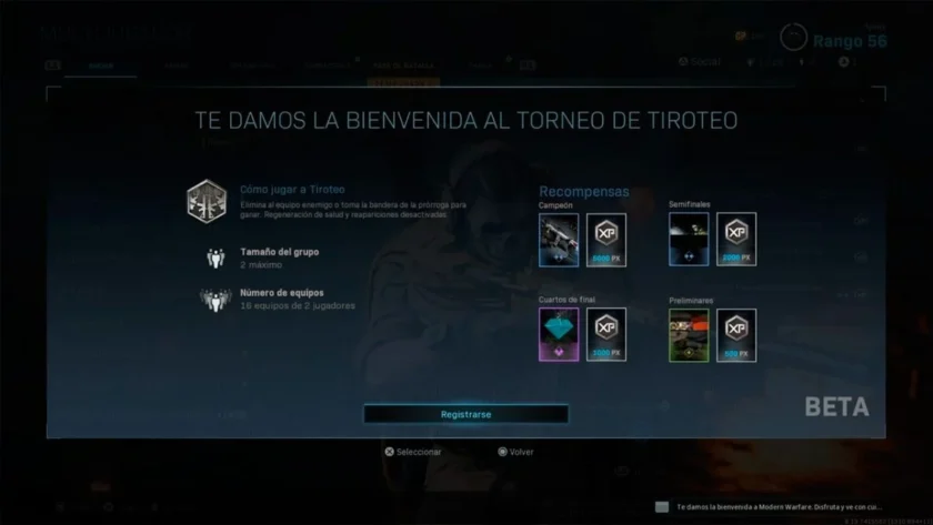 torneo tiroteo 2v2 modern warfare