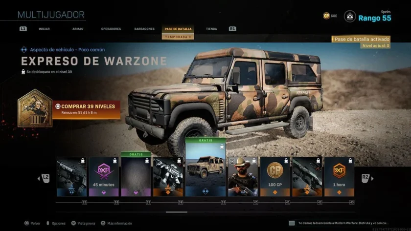 personalizar vehículos warzone call of duty