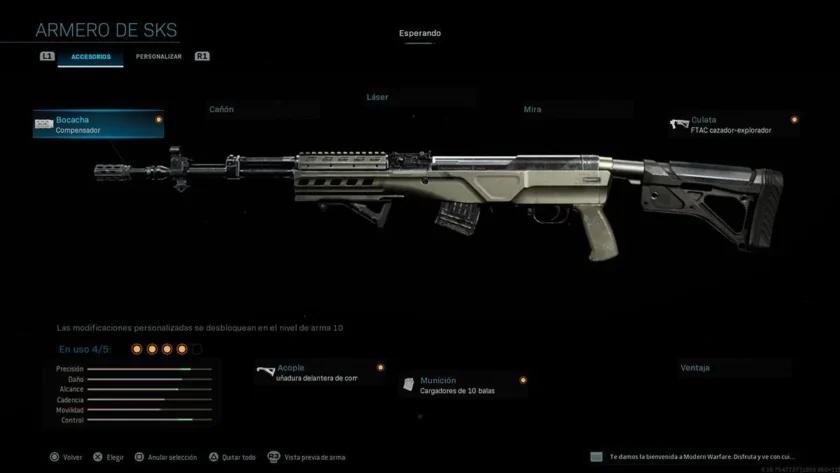 fusil tactico sks modern warfare