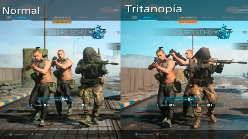mejor configuración modern warfare ps4 tritanopía