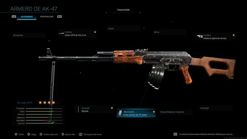 rpk armas secretas modern warfare