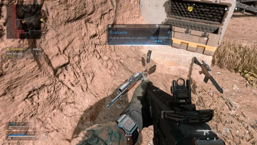 Arma rara identificada con color azul en el Warzone original