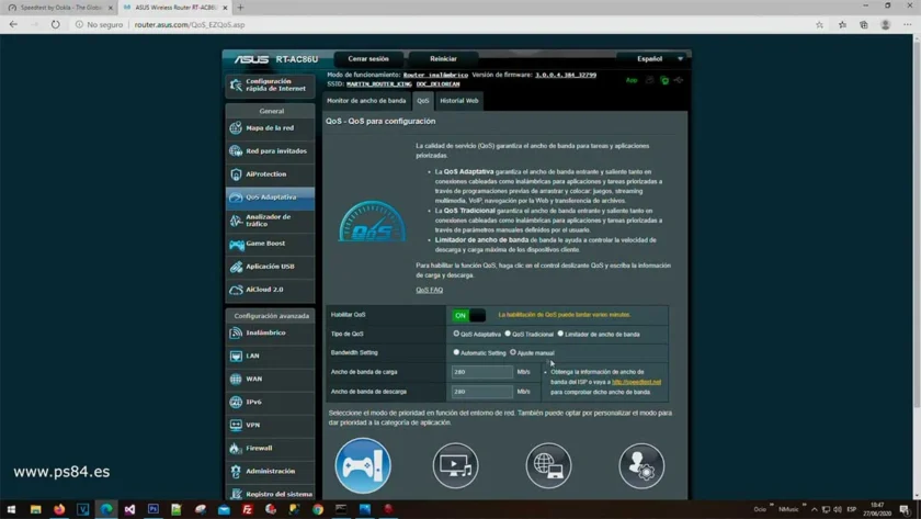 Configuración QoS para mejorar el ping en consola y PC