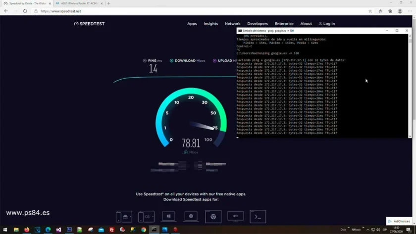 Resultado de una configuración para reducir el bufferbloat y mejorar el ping