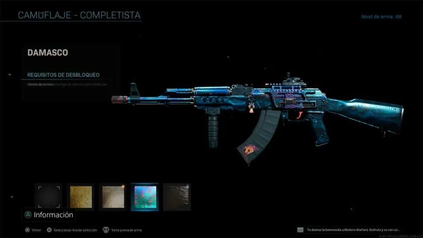 AK-47 con el camuflaje Damasco de Modern Warfare