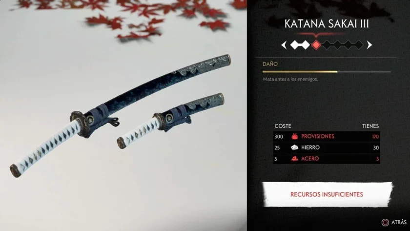 mejoras de katana ghost tsushima ps4
