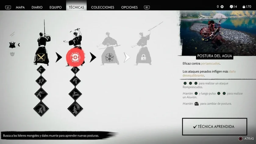 postura del agua ghost tsushima análisis ps4
