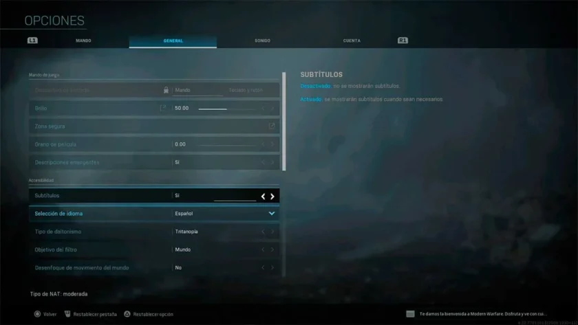 damasco fácil modern warfare activar subtítulos