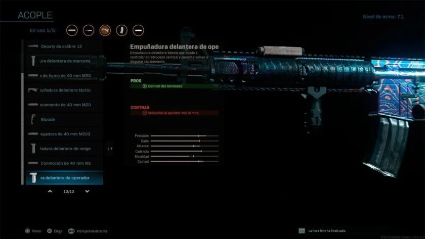 acople de operador modern warfare
