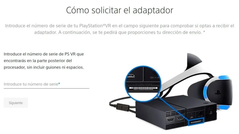 solicitar el adaptador de PlayStation Camera para PS VR en PS5