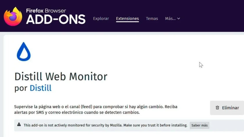 distill web monitor tutorial español disponibilidad alertas