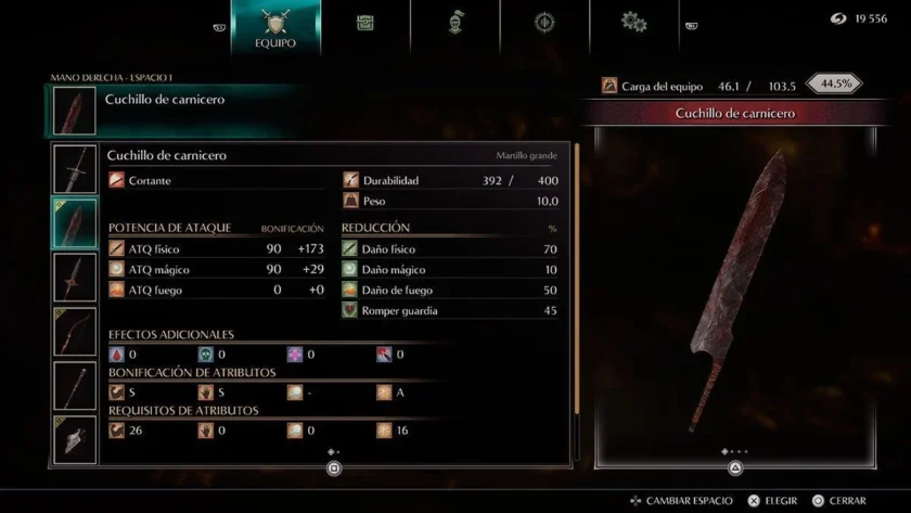Cuchillo del Carnicero Demon's Souls Remake