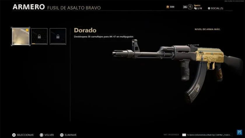 camuflaje cold war dorado