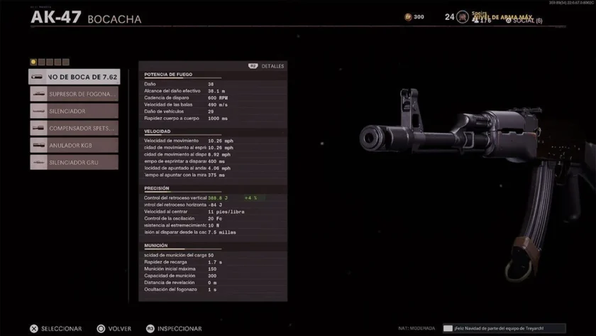 armería y estadísticas call of duty Black ops cold war