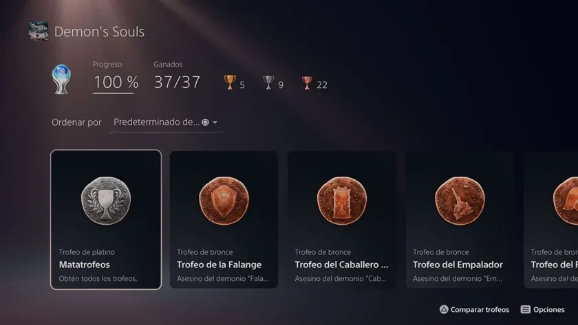 Platino de Demon's Souls Remake conseguido en PS5