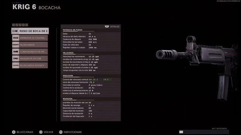 estadísticas daño krig black ops cold war