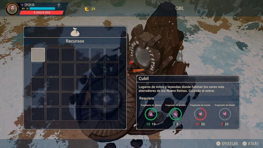 Materiales para abrir el Cubil de Fenrir en Tribes of Midgard