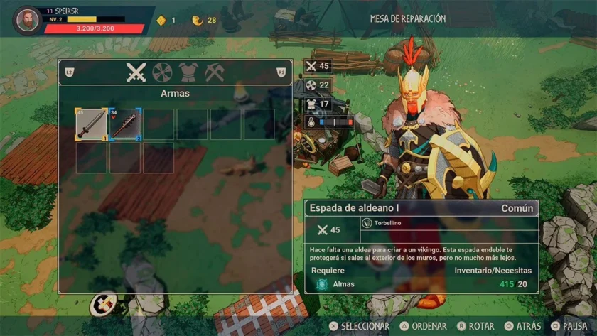 Mesa de reparación de Tribes of Midgard