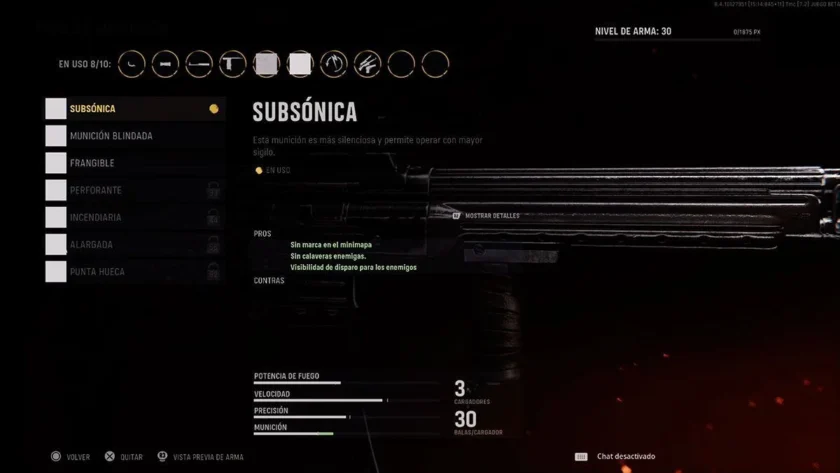 munición subsónica call of duty vanguard