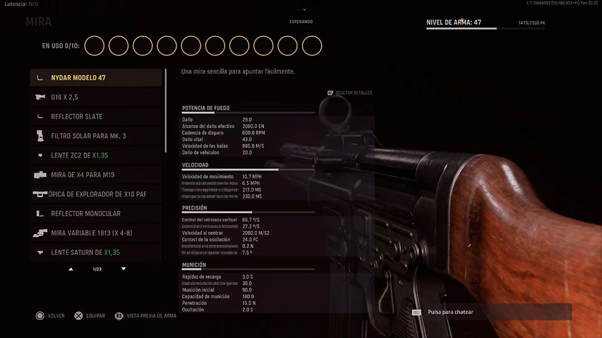 stg44 vanguard estadísticas