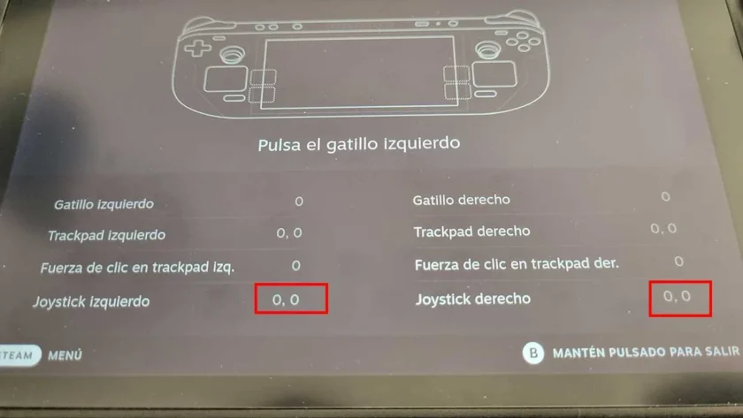 calibrar joystick steam deck