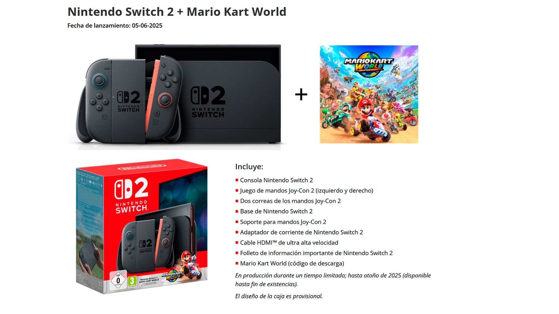 Nintendo switch con mario kart