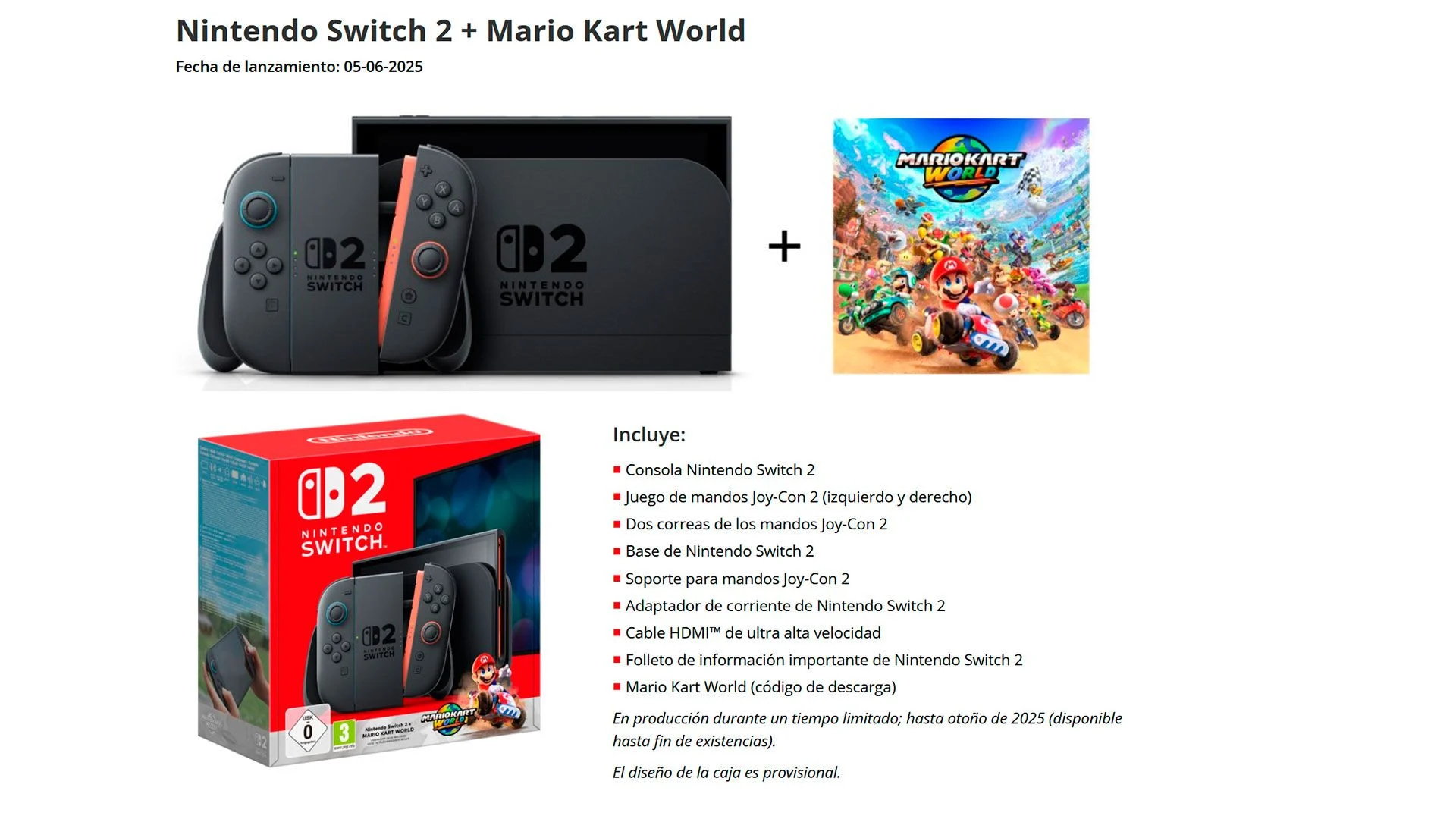 Nintendo switch con mario kart