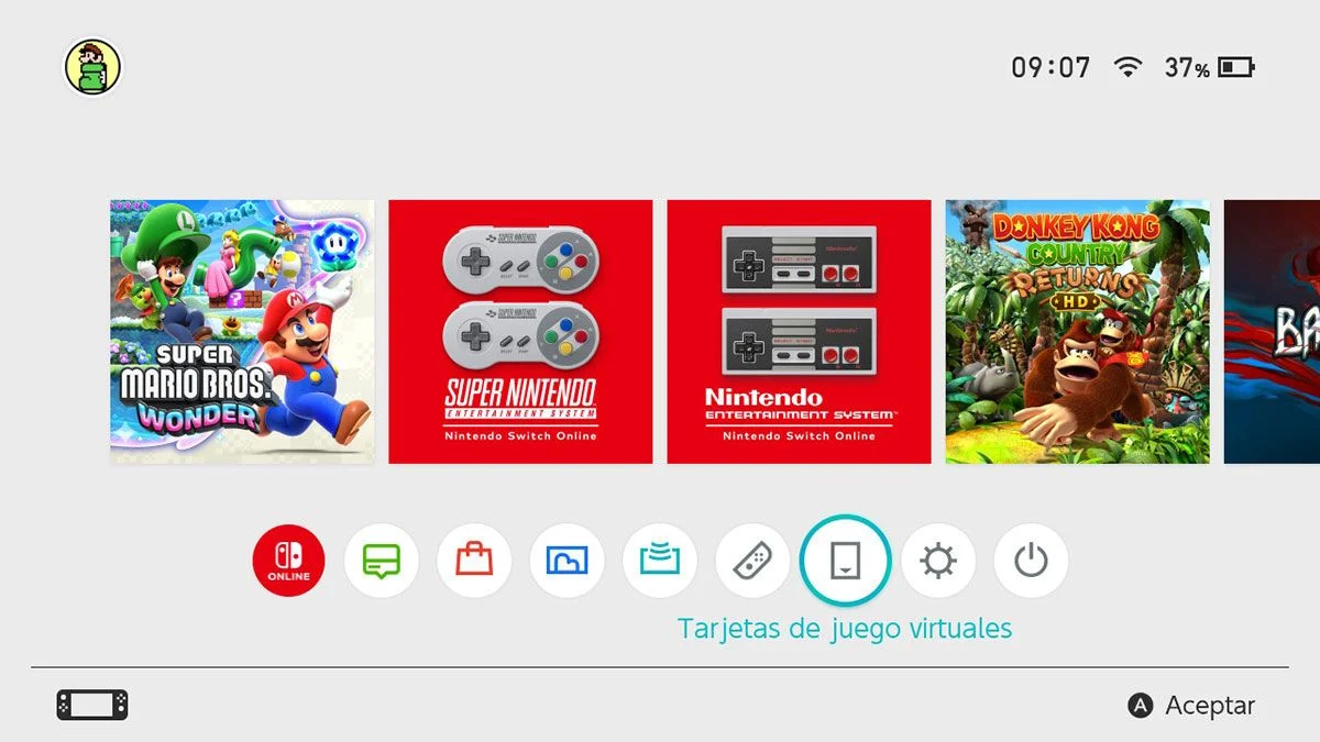 tarjetas juego virtuales nintendo