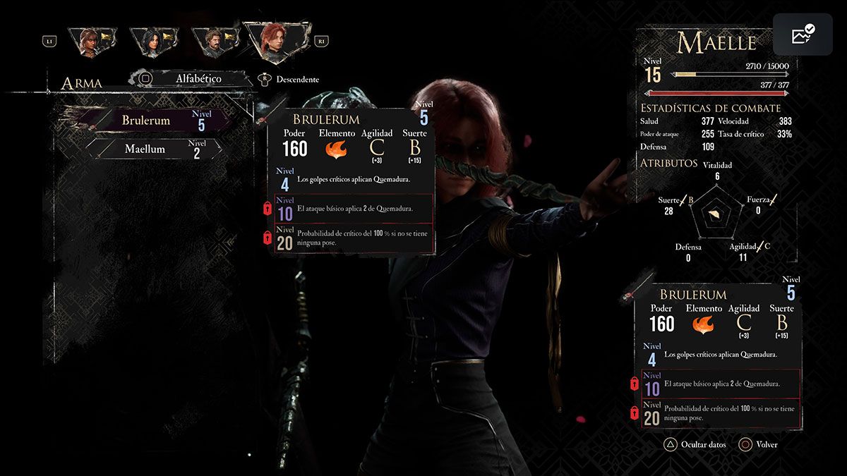 mejor build Maelle Clair Obscur Expedition 33 con arma Brulerum