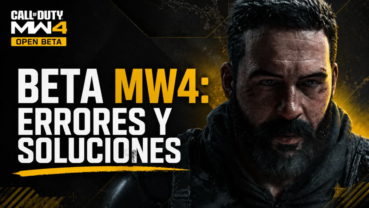 Modern Warfare 4 beta con guía de errores y soluciones para problemas de conexión y acceso.