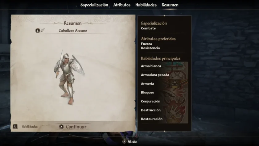clase personalizada caballero arcano