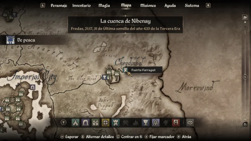 Ubicación de Fuerte Farragut en el mapa de Oblivion Remastered